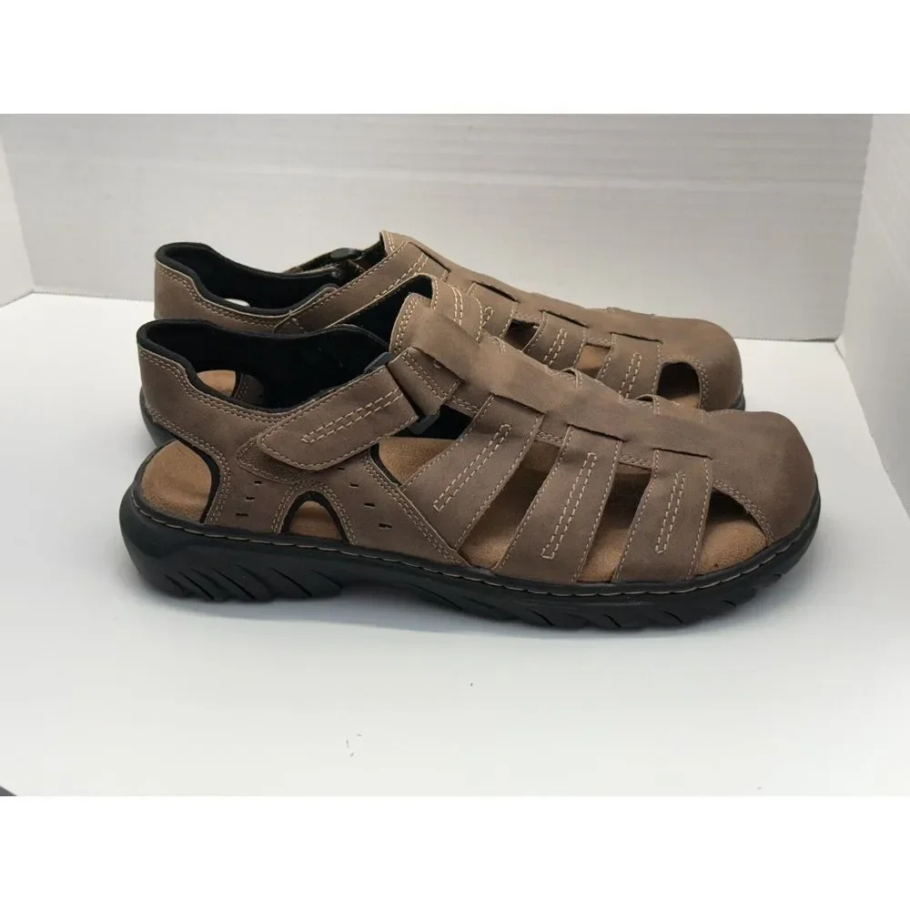 Dr Scholls Men's Sandals Sz 11M Candid Fisherman Closed Toe Memory Foam Cool Fit